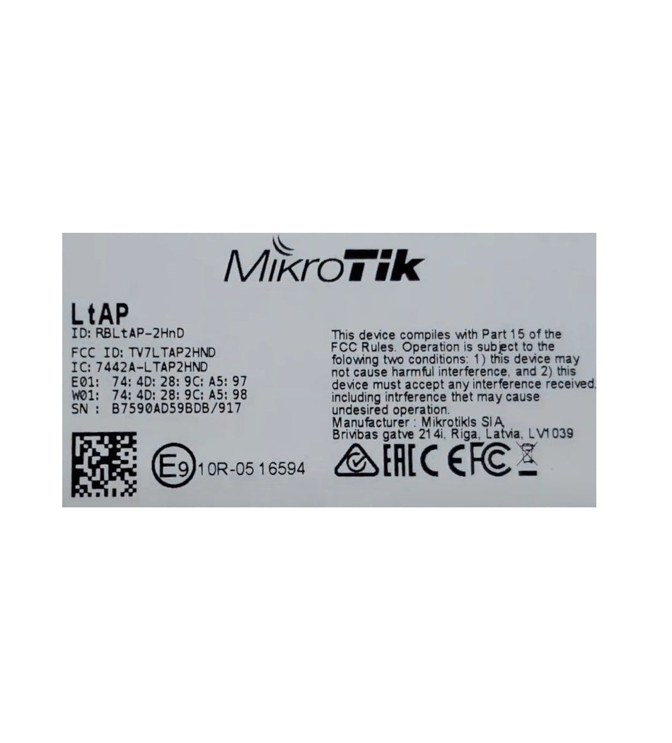 MIKROTIK AP LTAP RBLTAP-2HND 2.4GHZ GIGABIT L4
