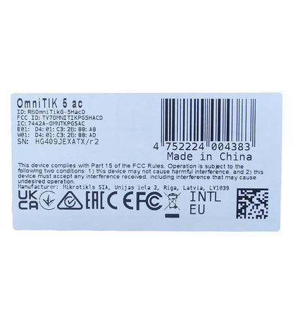 ANTENA MIKROTIK OMNITIKG-5HACD 7.5DBI 5GHZ L4 (OMNITIK 5 AC)