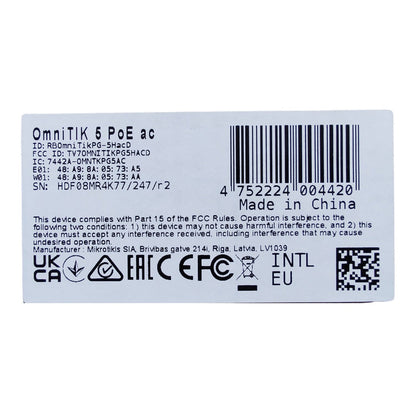 MIKROTIK ANTENA OMNITIKPG-5HACD 7.5DBI 5GHZ 5 POE AC S/CX